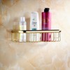 Beelee Wall Mounted Golden Brass Bathroom Commodity Shelf Shower Caddy