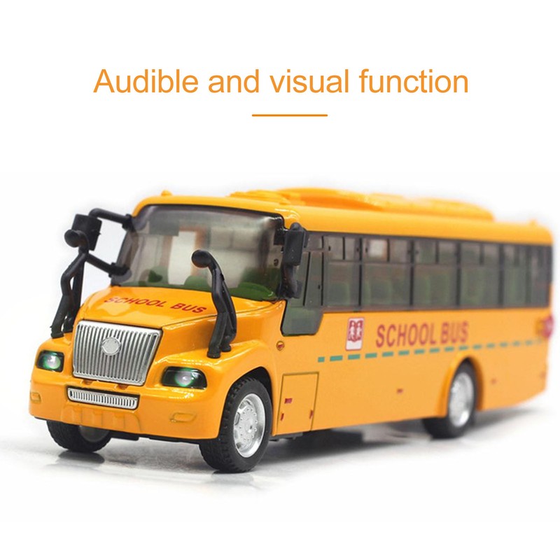 School Bus Model Yellow Die Casting Alloy Openable Door Realistic