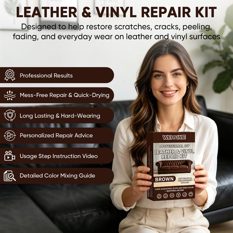 Leather & Vinyl Repair Kit,10 Mix Colors DIY Repair for
