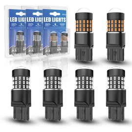 7443 LED Bulbs for Chevy Silverado 1500(2014 2015 2016 2017 2018 2019 2020 2021), 2 Amber Yellow Turn Signal & 4 Red Brake/Tail Light Bulbs, 4000LM 300% Brighter 7444 Replacement,Plug & Play,Pack of 6