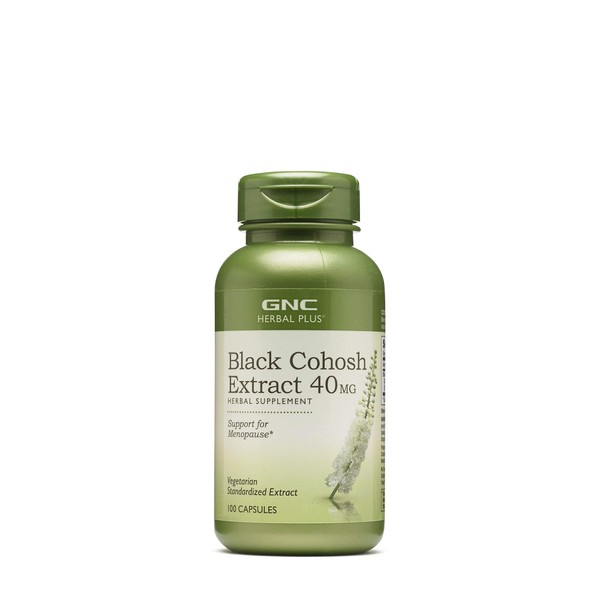 GNC Herbal Plus Black Cohosh Extract 40mg, 100 Capsules, Support for Menopause
