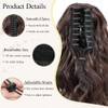 Doxken Claw Clip Ponytail Extension 14 Inch Brown Lightweight Wavy