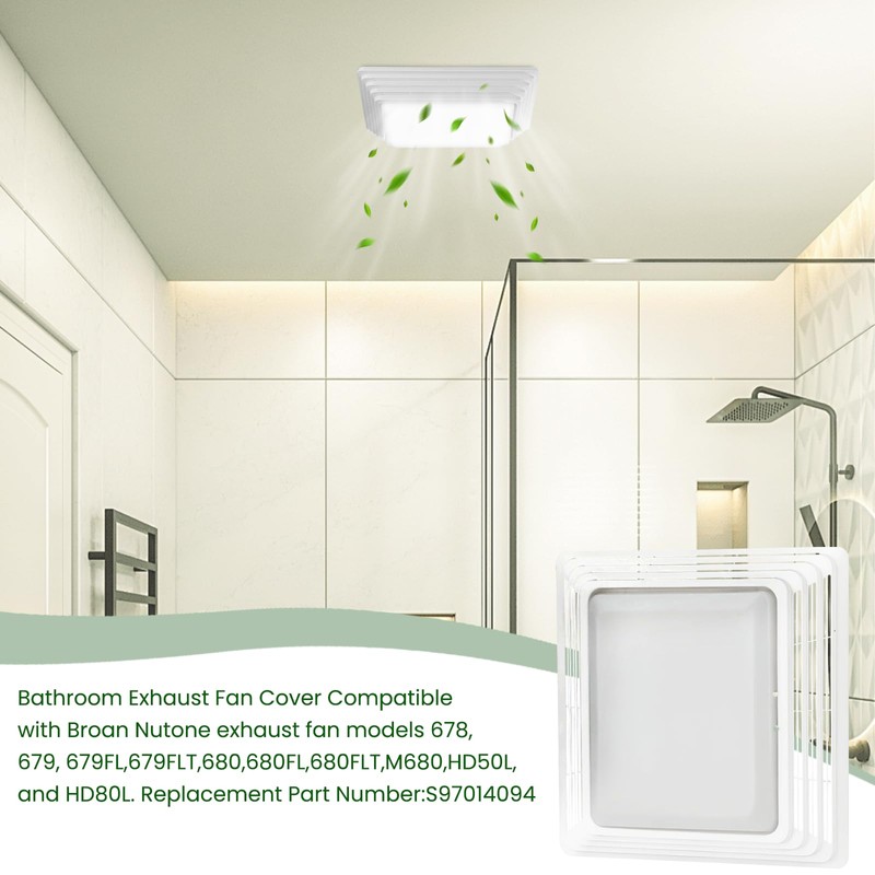 PIHIL S97014094 Bathroom Fan Cover Grille and Lens, Replacement for