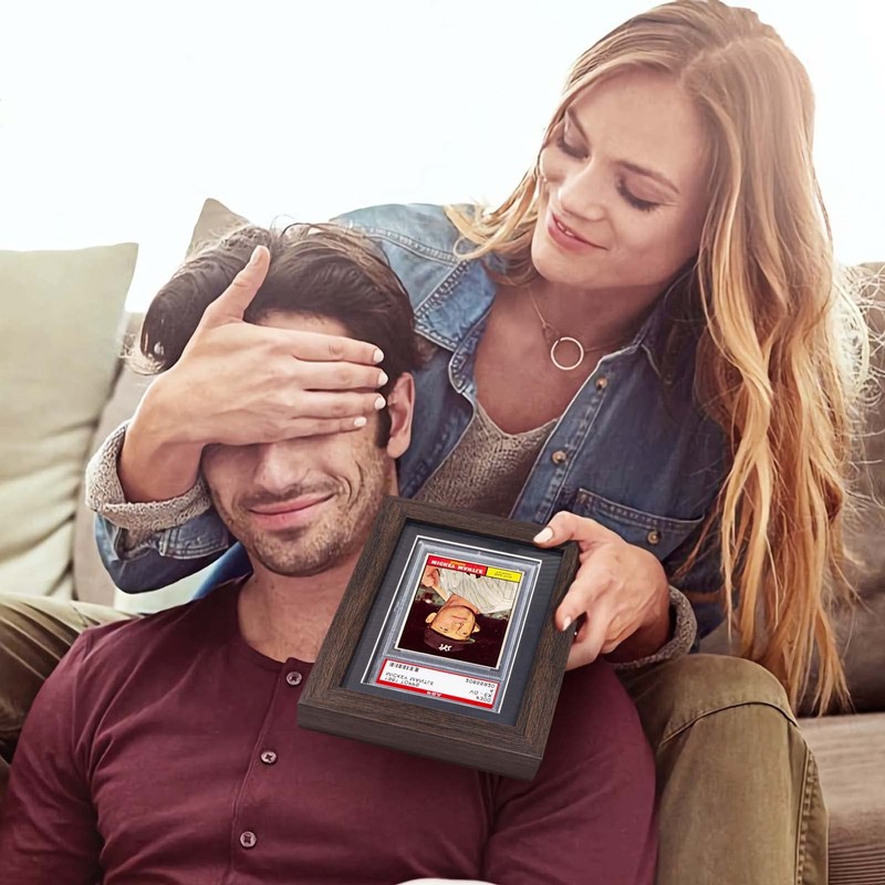 tutata PSA Graded Card Display Frame, Walnut Frame for PSA