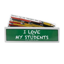 Enesco Our Name is Mud Teacher Students Stop Talking Desk Sign with Holder, 2 Inch, Multicolor