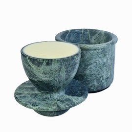 Green Onyx Butter Keeper - Round Marble Butter Dish for Countertop, 4" x 3.5" Butter Crock, Natural Green Onyx Kitchen Decor, Handle With Care