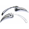 MotorToGo Mini Chrome Tear Drop Rear View Mirrors for Harley-Davidso