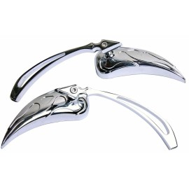 MotorToGo Mini Chrome Tear Drop Rear View Mirrors for Harley-Davidso