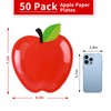 50 Pack Back to School Paper Plates, Red Apple Paper