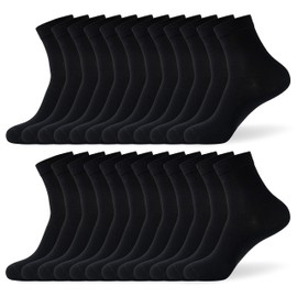 LBJR 12 Pairs Men and Women Crew Ankle Socks Cotton Breathable Leisure Sports Running Socks