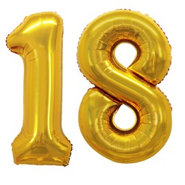 GOER Number 18 Balloons for 18th Birthday Sweet 18 Party Decorations,42 Inch Jumbo Foil Helium 81 Balloons for 81st Birthday Party Decoration (Gold)