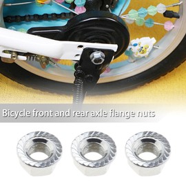 8Pcs 3/8" (9.5mm) Bicycle Wheel Axle Track Flange Nuts for Bicycle Front and Rear Wheels Std MTB Hybrid Bikes Kids Bikes Bicycle Wheels Accessories Alloy