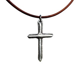 Gold Cross Necklace - Catholic Men Jewelry, Women Religious Gifts, Faith and Believes, Mens Crosses, Father Day, Baptism Ceremony, Christian Accessories (Silver)