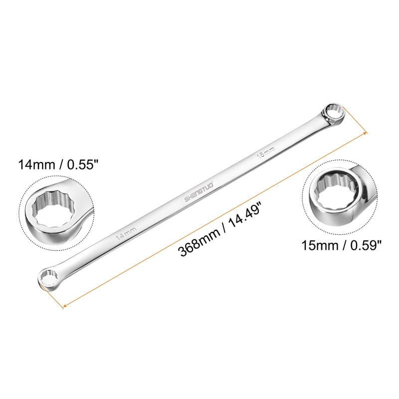 sourcing map Double End Box Wrench 14 x 15 mm