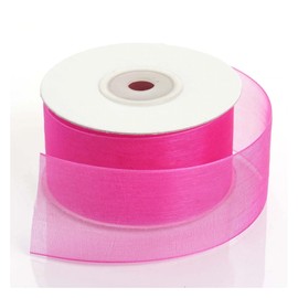1 1/2in. Wide Organza Ribbon - 25 Yards (Not Wired) (Fuschia)