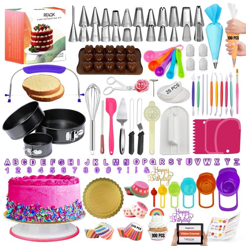 RFAQK 700PCs Cake Decorating Kit with Baking Supplies - Cake