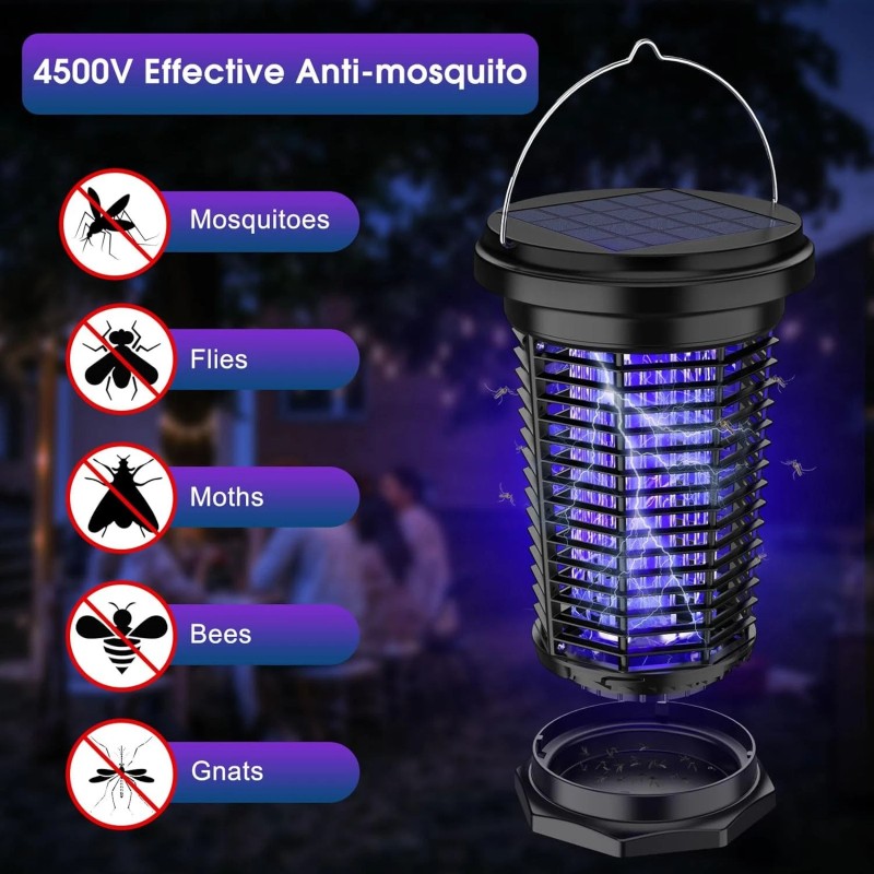 PALONE 5.5W 4500V Solar Bug Zapper,USB Rechargeable Electric Fly Traps,for