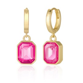 Mesovor Crystal Earrings Gold Hanging for Women, 14K Gold-Plated Hypoallergenic Earrings Golden Hoop Earrings, Jewellery Gifts for Family, Mother, Sister, Wife, Copper Gold-plated copper, Crystal