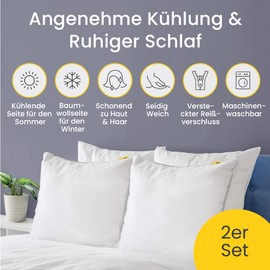 Cosi Home Cooling Cushion Cover 80 x 80 cm (Set of 2), Pillowcase with Arc-Chill Cooling Fibres, Breathable, Skin & Hair Gentle Silky Cushion Covers, Cushion Cover - White