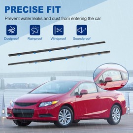 JDMON Weatherstrip Window Moulding Trim Seal Belt Compatible with Honda Civic Coupe 2D 2012-2015 Replacement for 72410-TS8-A01 72410TS8A01 2Pcs
