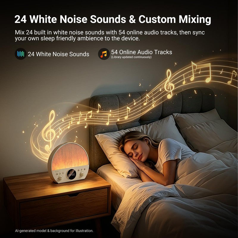 NEEWER NF03 Sunrise Alarm Clock Smart Wake Up Light, AI