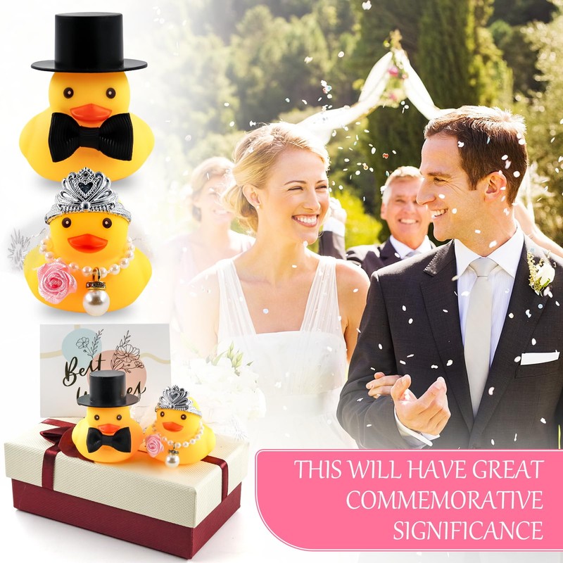 Wedding Ducks, Bride and Groom Squeaky Duck Wedding Couple for
