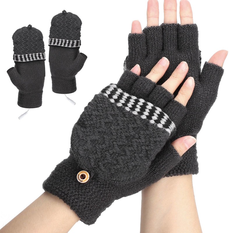 Rechargeable Heated Gloves USB Warm Laptop Glove Full Half Finger