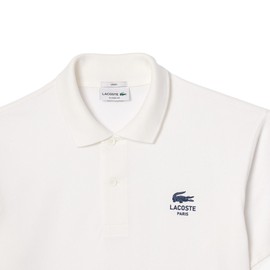 Lacoste Mens Original L.12.12 Short Sleeve Classic Fit Chest Branding Polo, White, Medium
