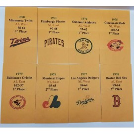 Strat-O-Matic  Strat-O-Matic Baseball  70's DIAMOND SET Series A & B Storage Envelopes
