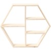 Creativ Modular Wall Mounted Wooden Hexagonal Tiered Shelf, 5 Shelves,