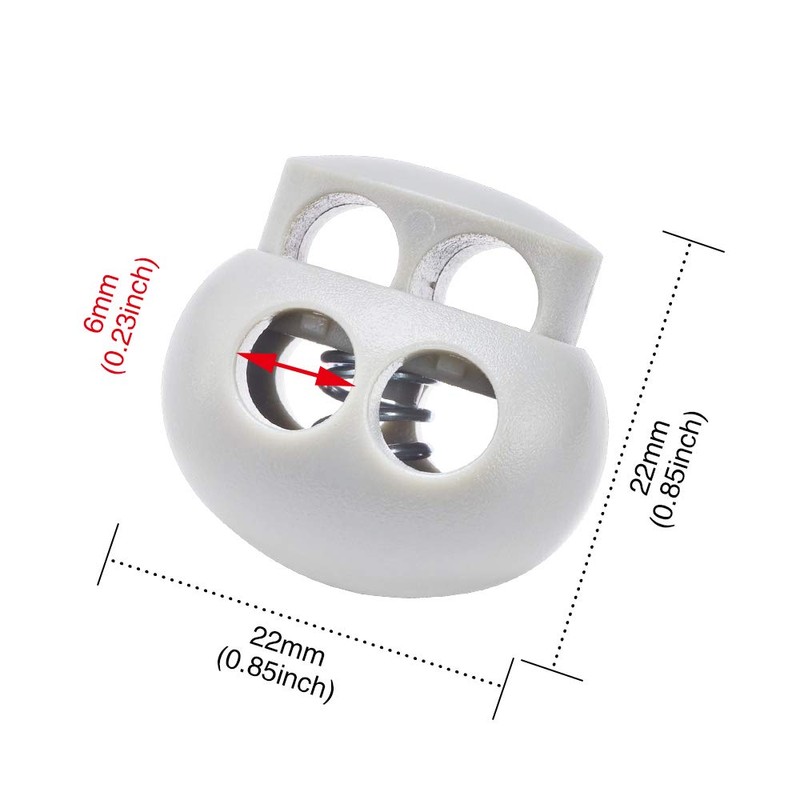 DYZD Plastic Cord Lock End Toggle Double Hole Spring Stopper