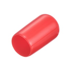 sourcing map 20pcs Rubber End Caps 10.5mm ID Vinyl Round Tube Bolt Cap Cover Thread Protectors Red