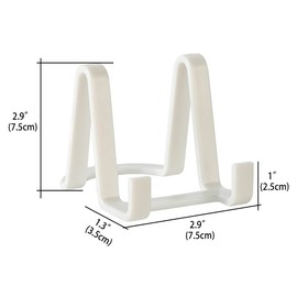 Soporte de placa para exhibición – Caballete de plástico soporte de placa soporte de exhibición de marco de fotos | foto|placa decorativa | plato | arte de mesa – 3 pulgadas – blanco