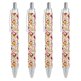 Wegphh Cute Rooster Chickens Print Ballpoint Pen Retractable Writing Ball Point Pen Gift for Home Office 4PCS