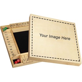 WE Games 4 Player Shut The Box dice Game - Custom Image 14 inches Natural Wood – Large Size