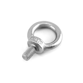 QWORK® Pack of 4 M10 Eye Bolts - 200 kg - 304 Stainless Steel Eye Bolts for Attaching and Hanging