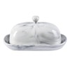 Yundu Grey Marble Butter Dish with Lid, Ceramics Butter Keeper