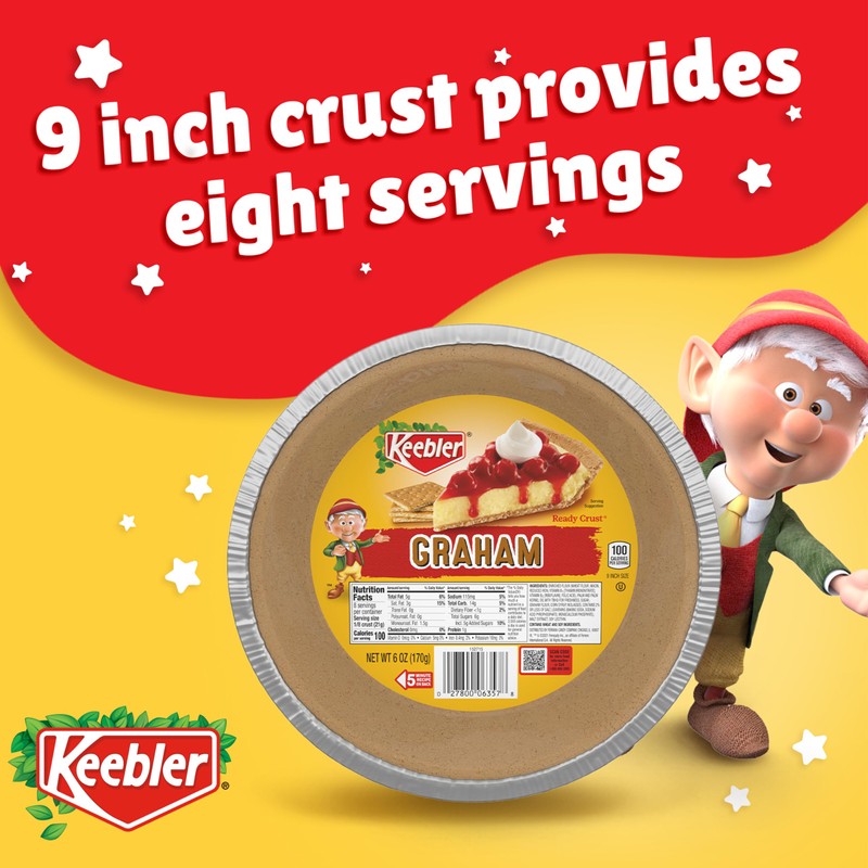 Keebler Ready Crust 9-Inch Graham Cracker Pie Crusts, Premade Pie