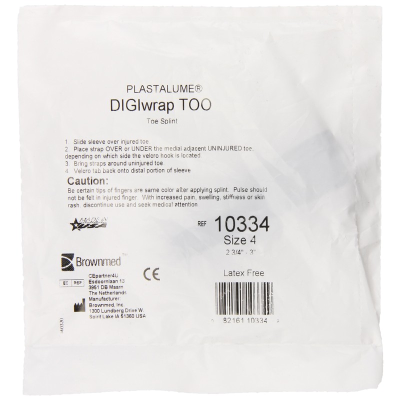 Plastalume Digiwrap Too Adjustable Toe Splint, Size 4