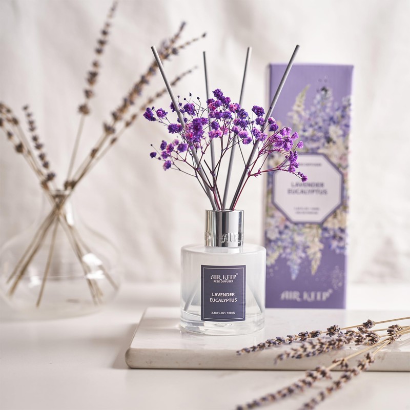 Airkeep Reed Diffuser Set,3.38 fl oz (100 ml) - Lavender