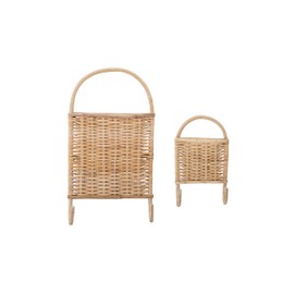 Bloomingville Woven Rattan Wall Hooks, Set of 2