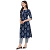 FIORRA Kurta recto de algodón puro con pantalón SET0046 para