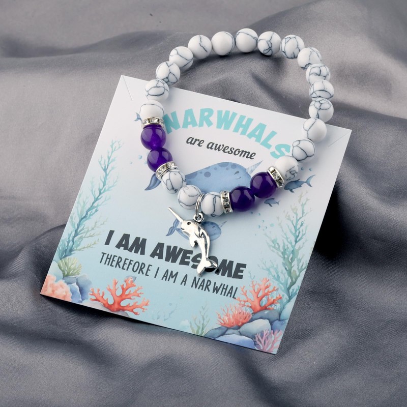 Narwhal Bracelet Narwhal Unicorn Of The Sea Bead Bracelet Narwhal