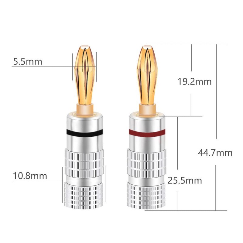 CHUNGHOP 4PCS Banana Cable Plugs, Audio Jack Connector, Dual Screw