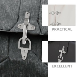 DOITOOL 1 Set Coat Toggle Buckle, Metal Sweater Closure Buckle, Silver Zinc Alloy, 1.96 x 1.06 x 0.59 Inch, for Cardigans, Coats, Belts
