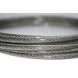 Wire Rope 3 / 4 mm 5 m Railing Rope 3/4 mm Stainless Steel 7X7 Coated PVC Clear EN 1.4401 Medium Soft A4 NIRO Nirosta
