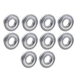 MR63ZZ Miniature Bearings, Pack of 10, Inner Diameter 0.1 x Outer Diameter 0.2 x Width 0.1 inch (3 mm) x Width 0.1 inch (2.5 mm), Mini Bearings, Ball Bearings, Deep Groove Ball Bearings, Stainless Steel, Double-Sided Sealed Bearings, Machine Tools, Elect