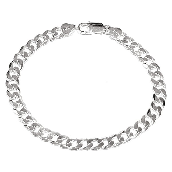 Treasure Bay Mens Solid 925 Sterling Silver Chain Bracelet -