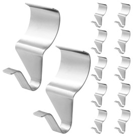 Rierdge Vinyl Siding Hooks - 12 Pcs Silver Heavy Duty Stainless Steel Vinyl Siding Clips Hangers for Hanging Outdoor Lights, Wreath, Ornaments, Decorations