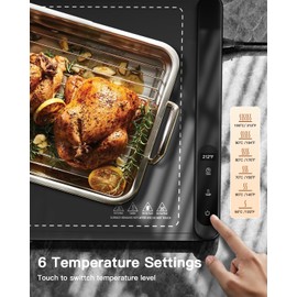 Food Warming Mat, Upgraded Graphene Full Surface Heating Foldable Heater Food Pad, Compact Silicone Materials, 6 Heat Settings, Multifunctional Food Warmers for Parties Buffet, Daily Life Use 2Pack